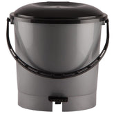 Kuber Industries Multiuses Plastic Pedal Dustbin, Waste Bin, Trash Can With Handle, 7 Litre- Pack of 2 (Grey)-47KM0755